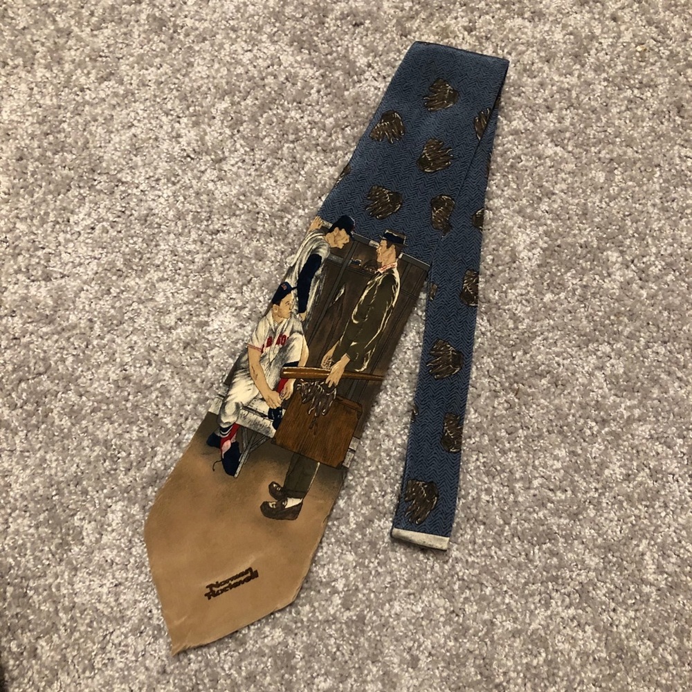 Vintage Norman Rockwell Baseball Silk Tie